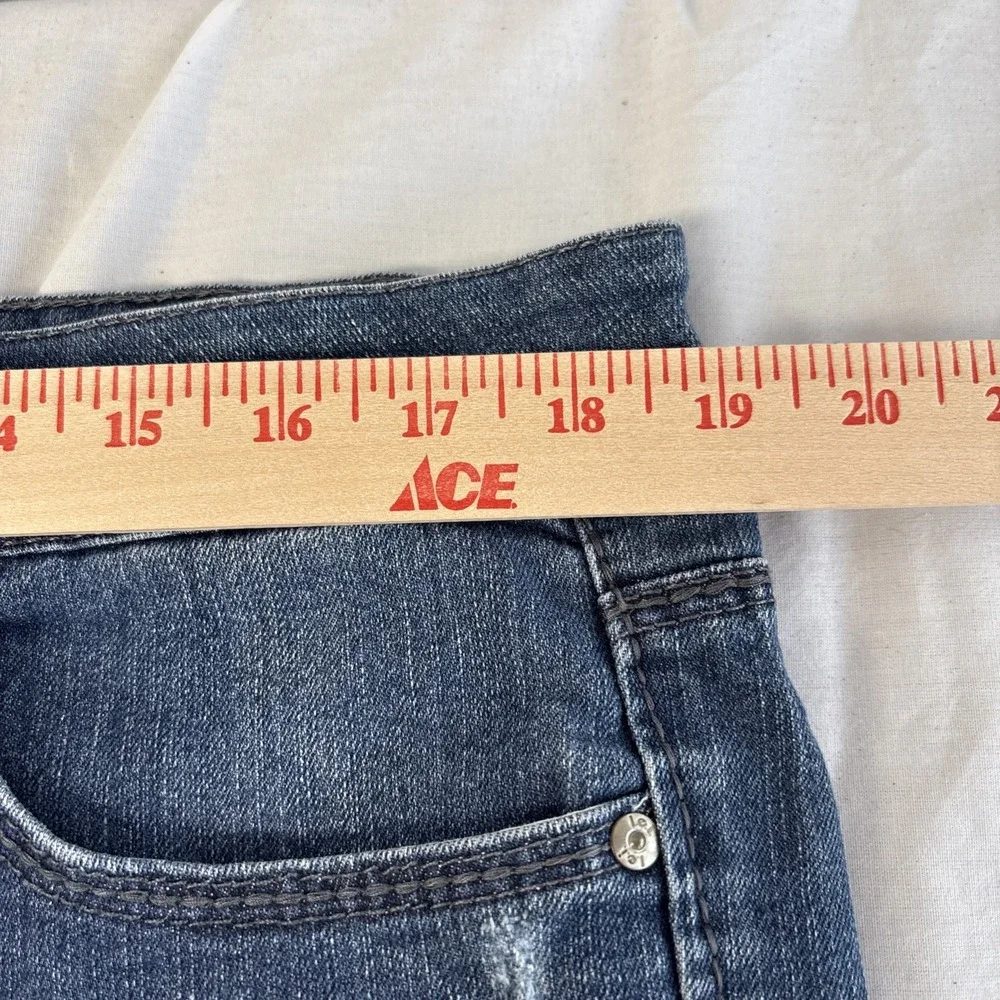 LEI Ashley Skinny Jeans Womens 17 Reg Blue Embroidered Pocket Low Rise Denim
